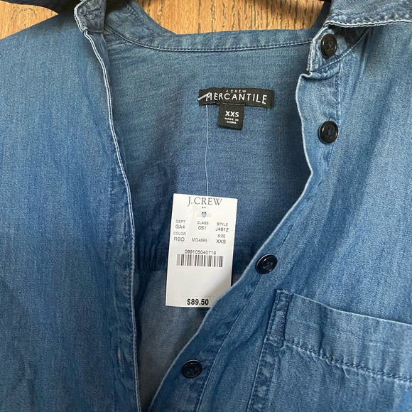 ✨ 3/$20 J. Crew Denim Dress with pockets NWT - Picture 3 of 10